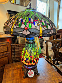 Large Tiffany Table Lamp with dragonflies