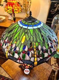 Large Tiffany Table Lamp with dragonflies