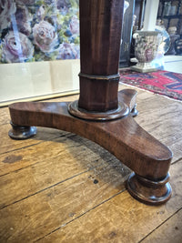 Mahogany wine table showing the base