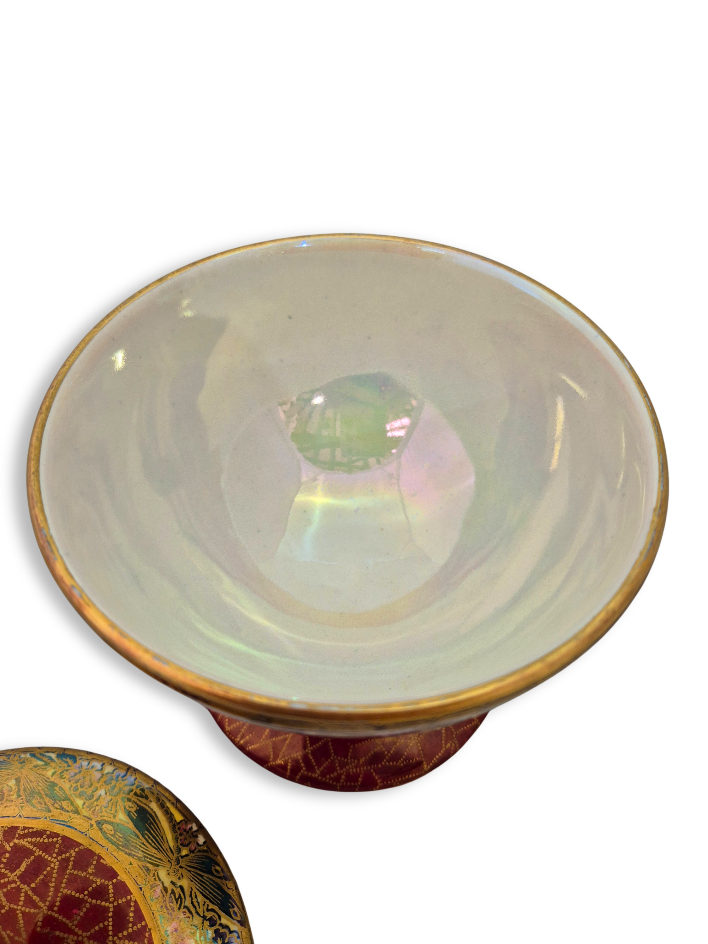Vintage Lidded Maling Lustre Dish