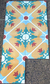 Mustard with Red Tulip Tiles