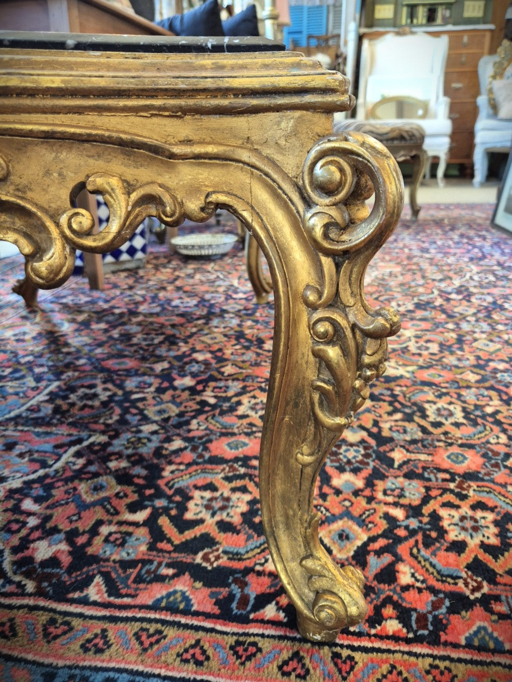 Ornate Marble Topped Coffee Table