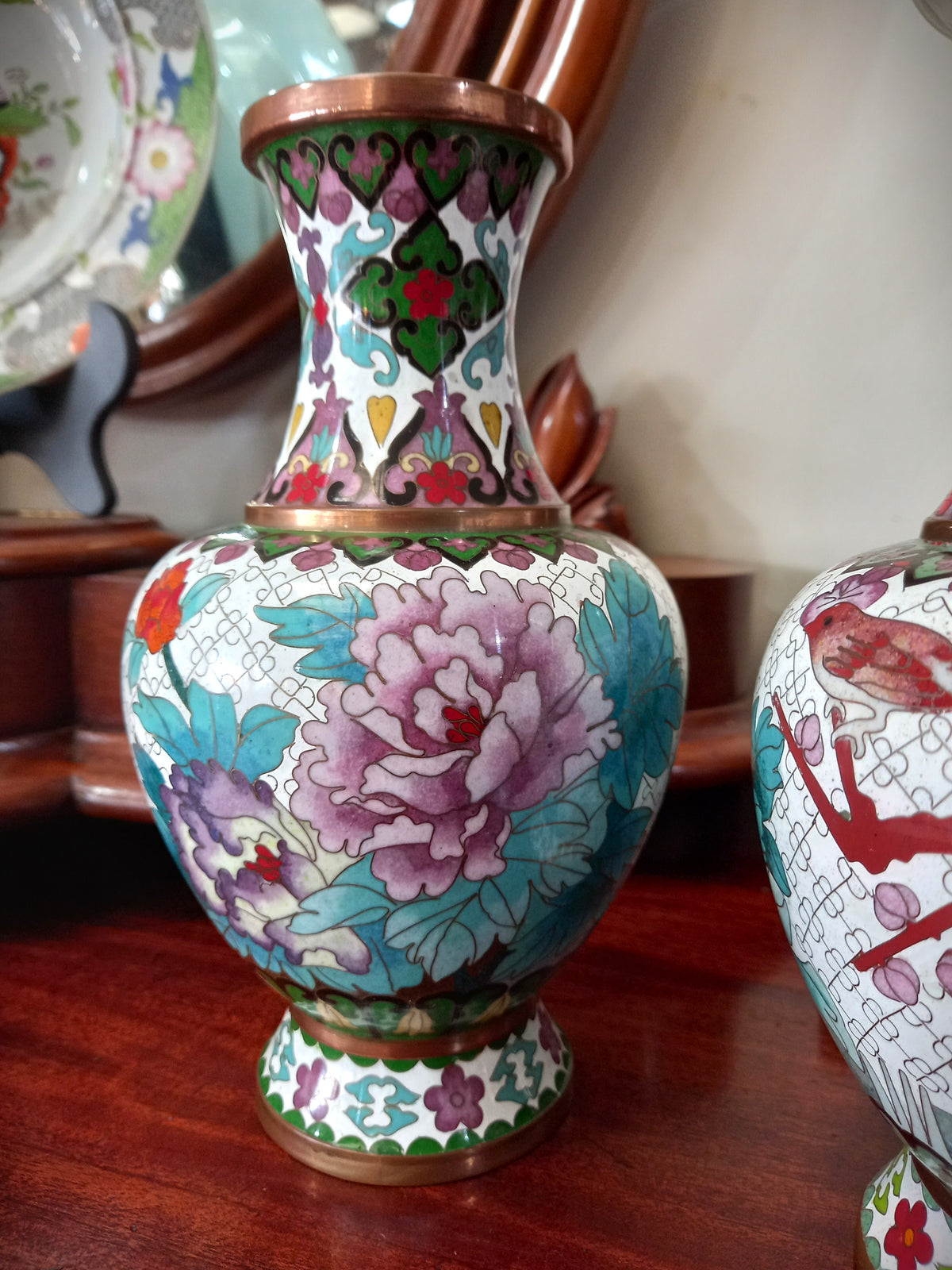 Pair of Cloisonne Vases