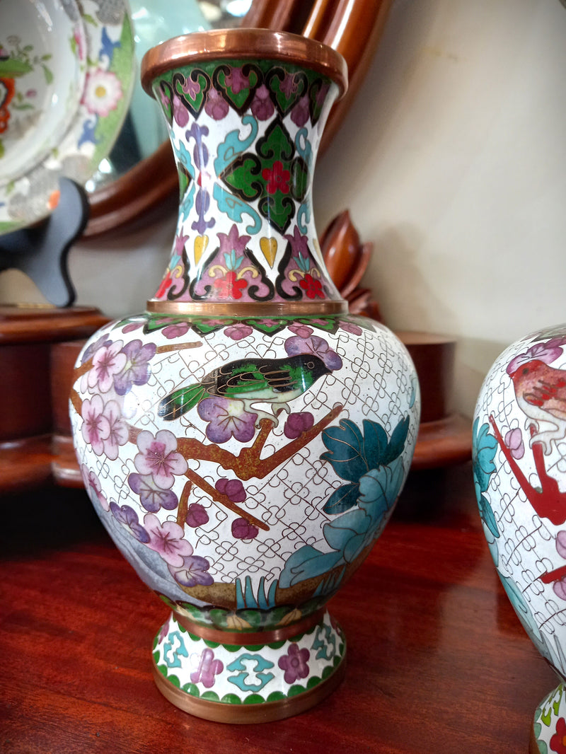 Pair of Cloisonne Vases