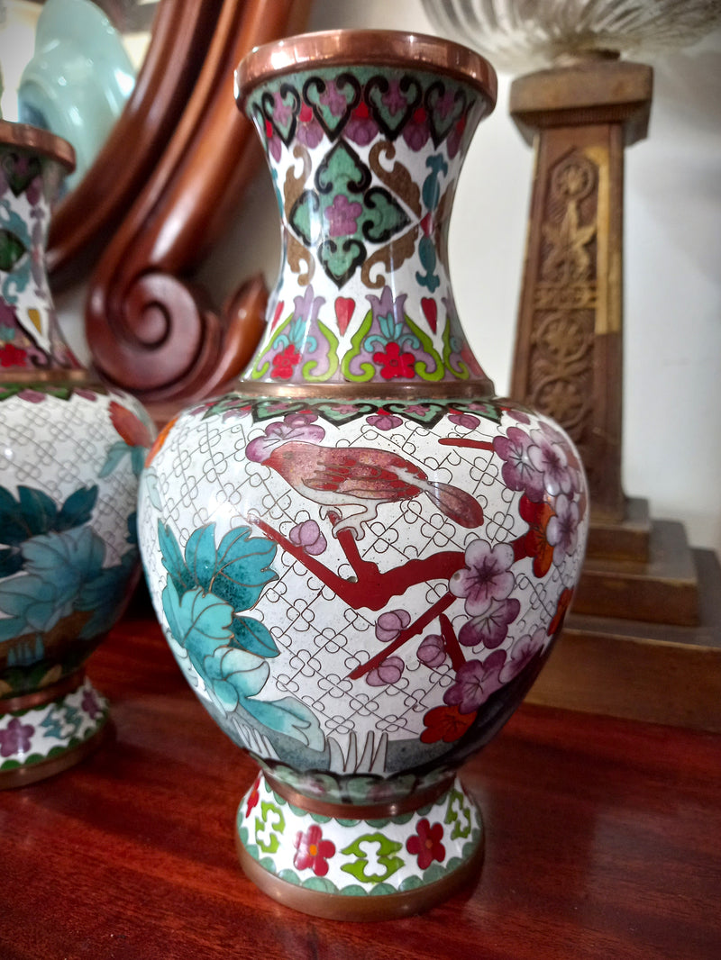 Pair of Cloisonne Vases
