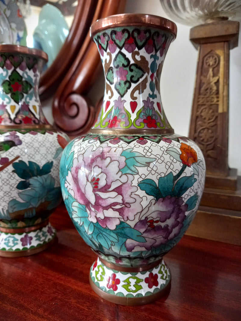 Pair of Cloisonne Vases