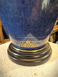 Pair of Chinese Blue & Brass Table Lamps