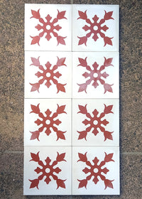 Red Tulip on White Tiles