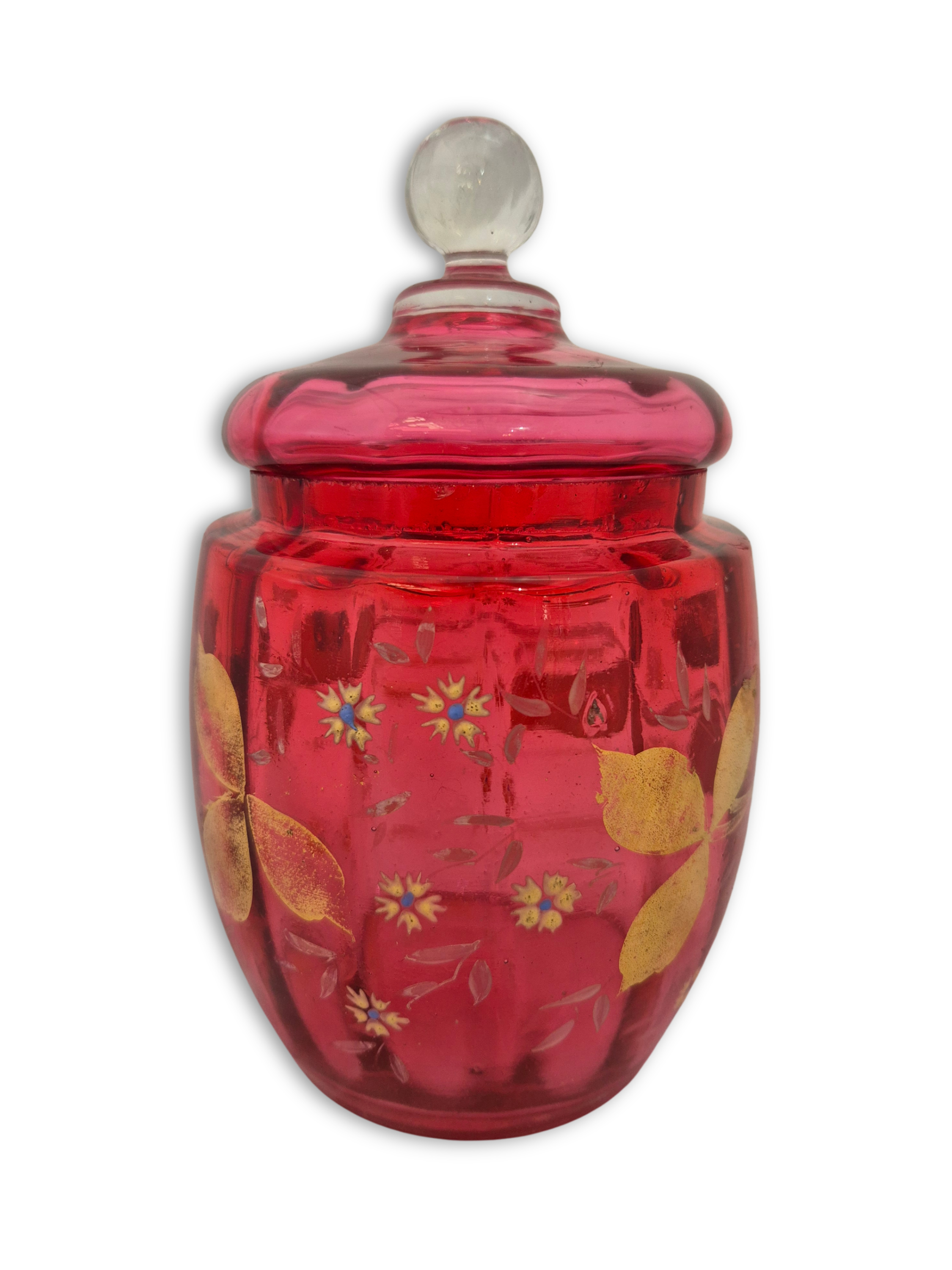 Victorian Ruby Glass Biscuit Barrel