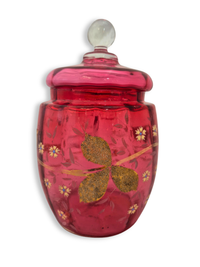 Victorian Ruby Glass Biscuit Barrel