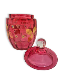Victorian Ruby Glass Biscuit Barrel