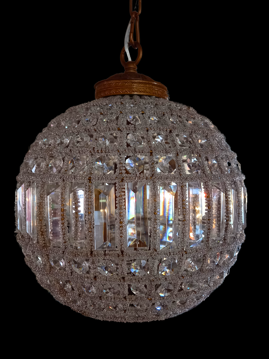 Round Crystal Basket Chandelier