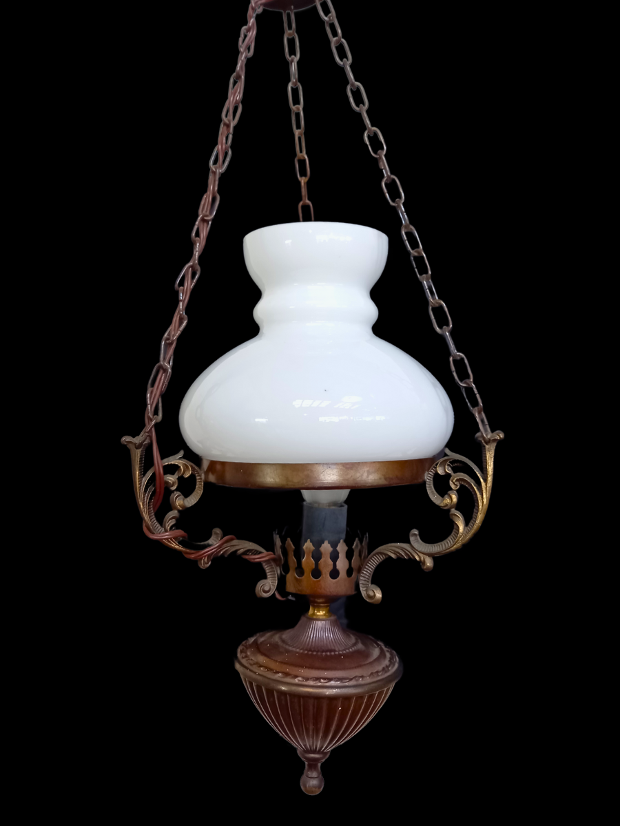Electrified Hanging Kerosen Lamp