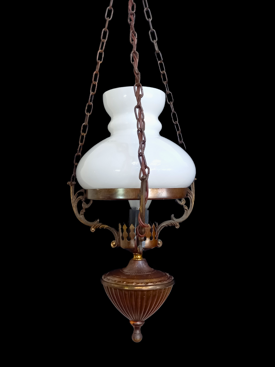 Electrified Hanging Kerosen Lamp