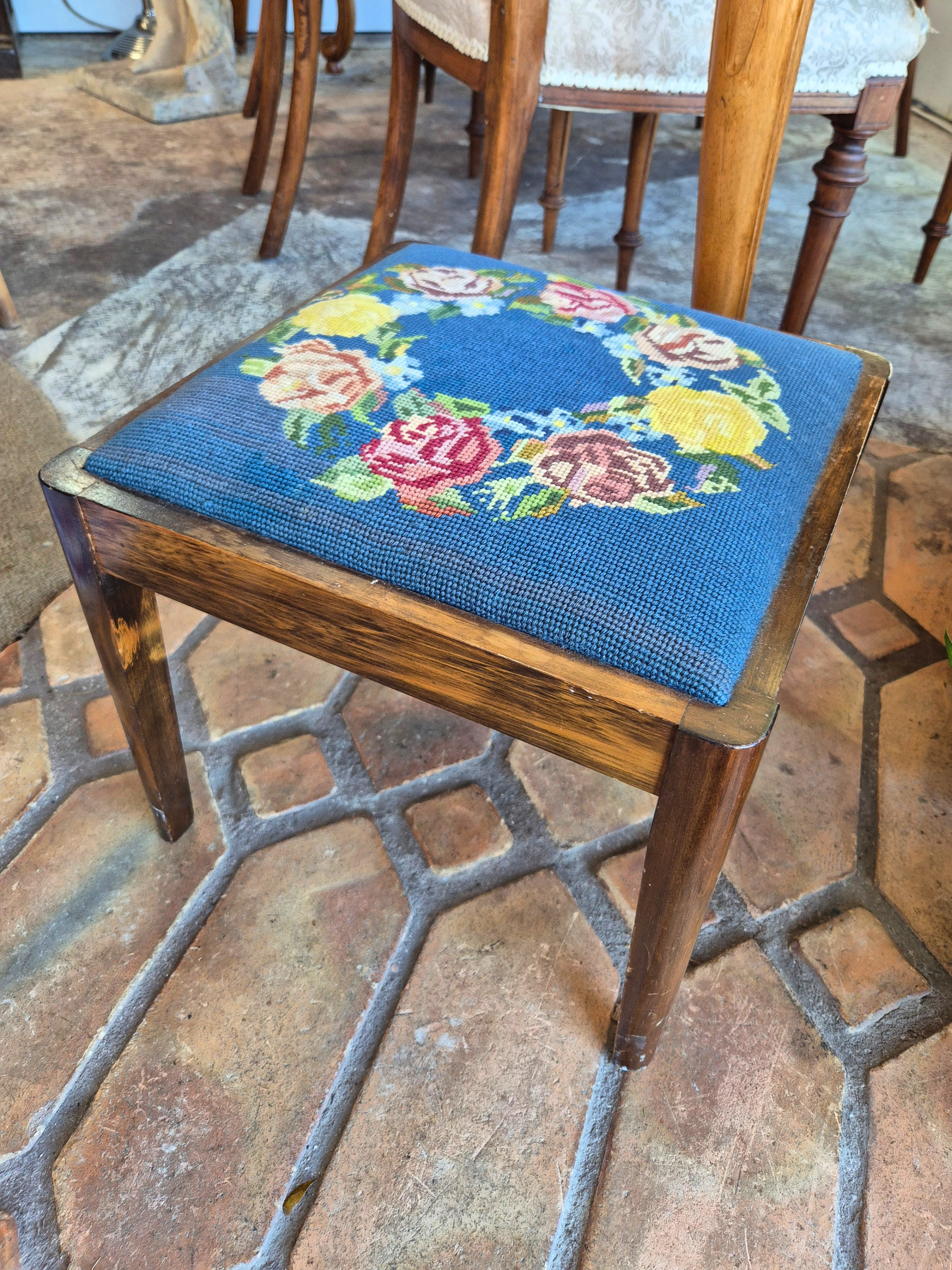 Vintage Tapestry Stool