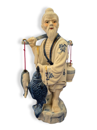 Vintage Chinese Fisherman figurine