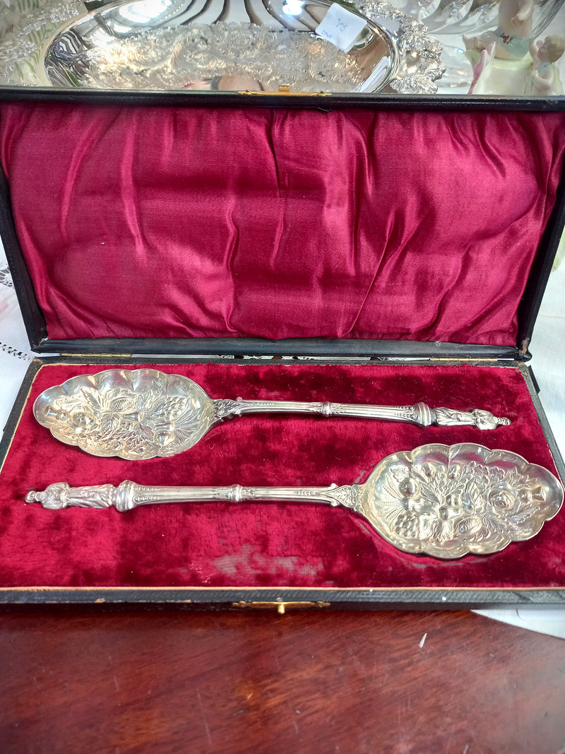Victorian EPNS Berry Spoons