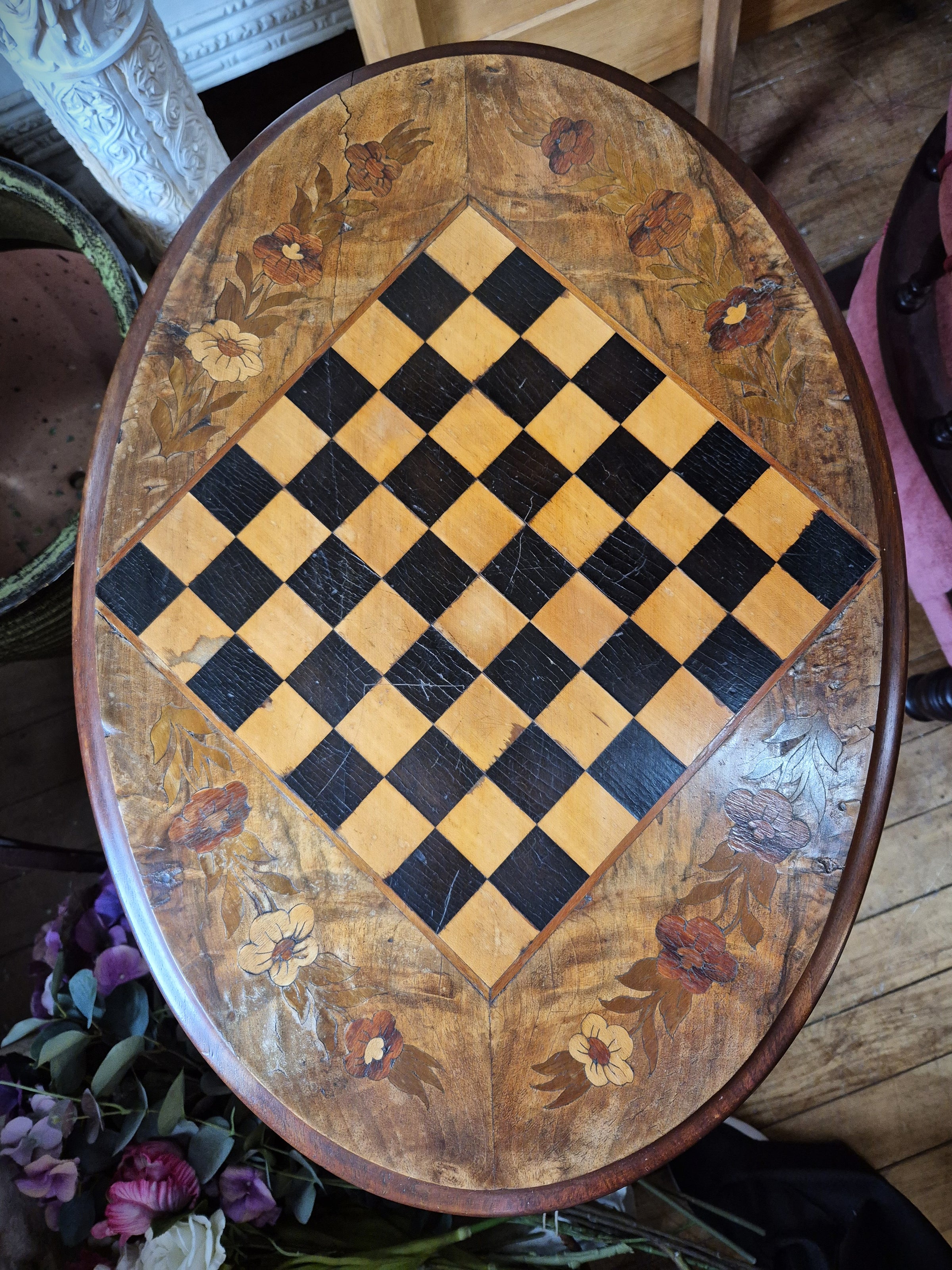 Victorian Mahogany Chess Table Top