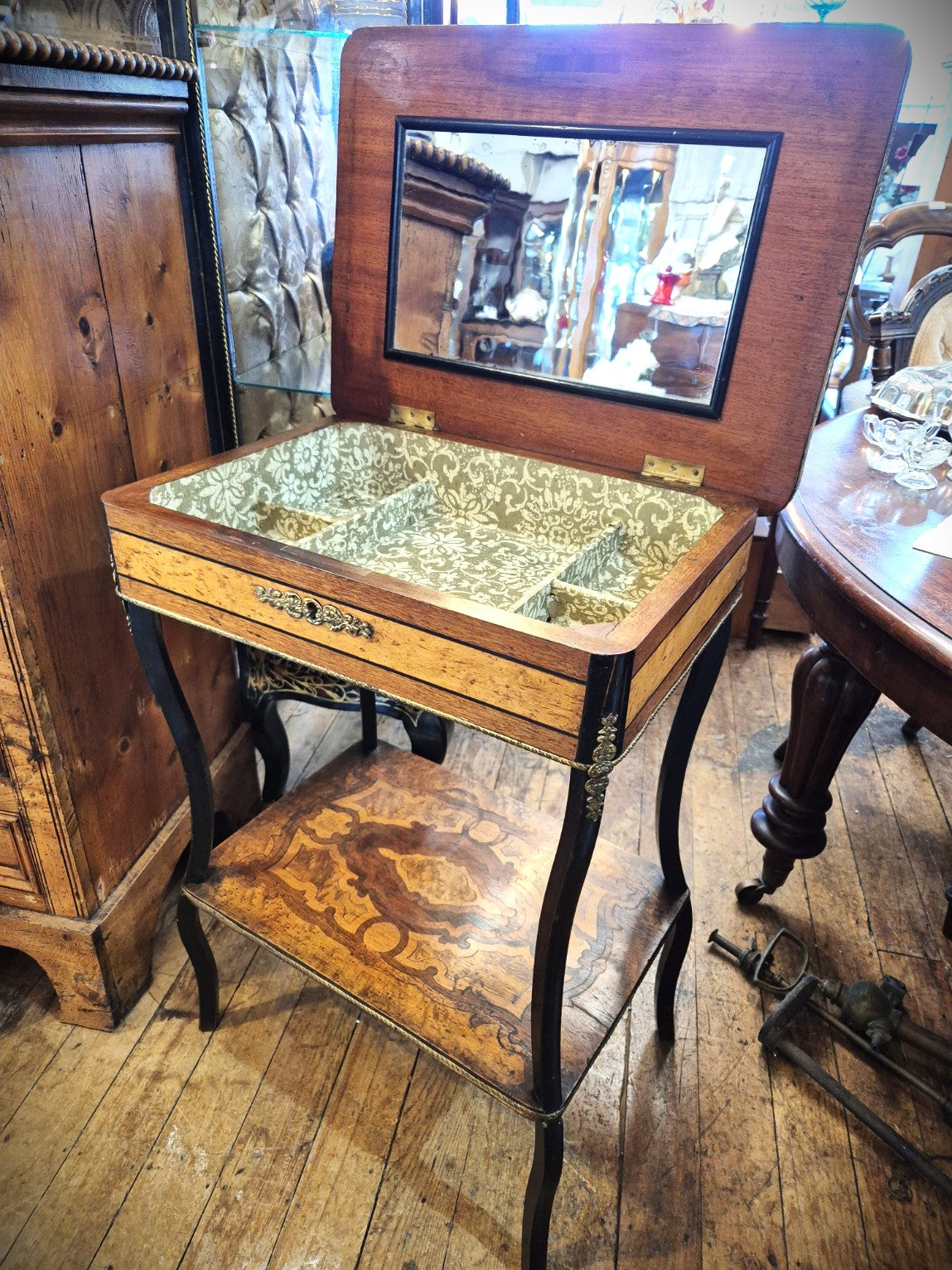 Antique Inlaid Work Table