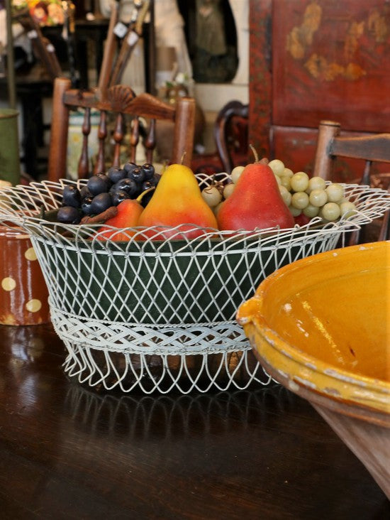 19th Century French Woven Wirework Basket