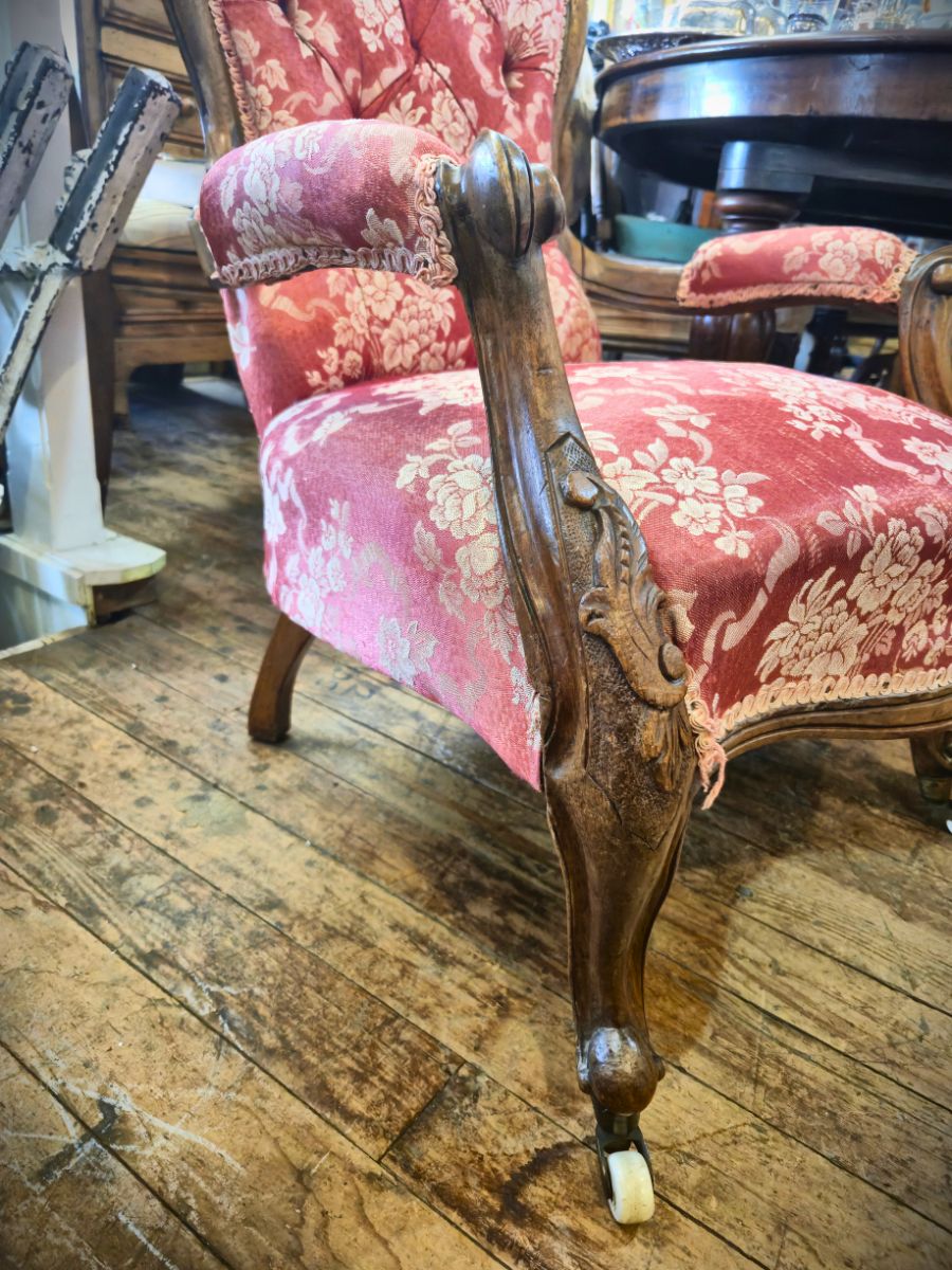 Victorian Walnut Ladies Chair – c.1870