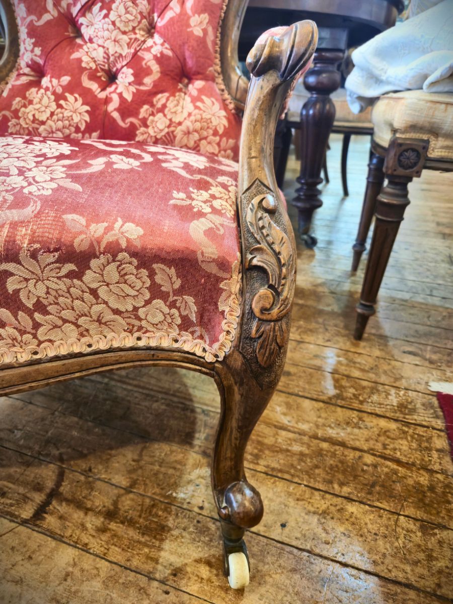Victorian Walnut Ladies Chair – c.1870