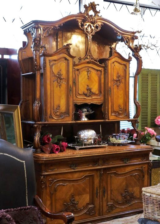 Viennese Walnut & Marble Buffet